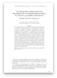 La etnografía: instrumento de investigación en antropología jurídica. El caso de un pueblo amazónico