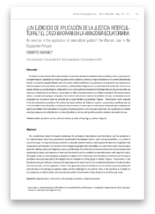 ¿Un ejercicio de aplicación de la justicia intercultural? el caso Waorani en la amazonía ecuatoriana.